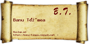 Banu Tímea névjegykártya