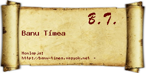 Banu Tímea névjegykártya